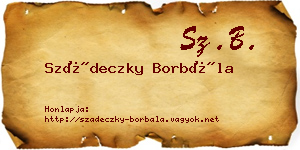 Szádeczky Borbála névjegykártya