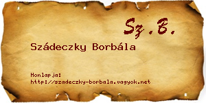 Szádeczky Borbála névjegykártya
