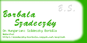 borbala szadeczky business card