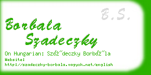 borbala szadeczky business card